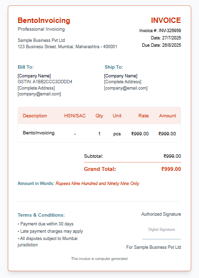 Sample Invoice